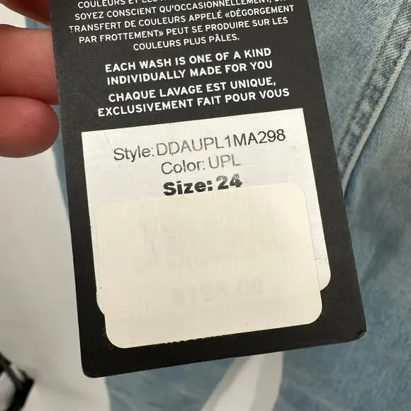 HUDSON NWT Nico Straight Ankle Chewed Hem Denim Jean // 24